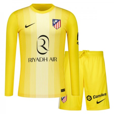Atlético Madryt Bramkarskie Dziecięca Koszulki Piłkarskie 2025-26 Żółty Długi Rękaw (+ Krótkie spodenki)
